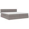 vidaXL Bett mit Stauraum und LED Taupe 200 x 200 cm Polyester
