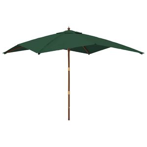 vidaXL Sonnenschirm mit Holzmast Gr&uuml;n 300x300x273 cm