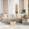 vidaXL Gartensofa-set mit Speicher 7 pcs Beige und Creme Poly-Rattan