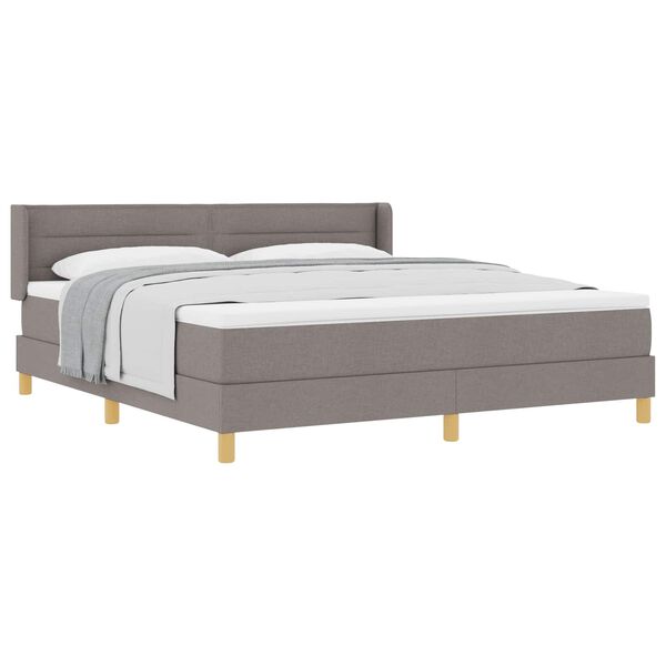 vidaXL Boxspringbett mit Matratze Taupe 200 x 180 cm Stoff