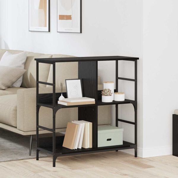 vidaXL Regal Schwarz Eichen-Optik 78,5 x 33 x 82 cm Holzwerkstoff