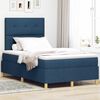 vidaXL LED Boxspringbett mit Matratze Blau 120 x 200 cm Stoff