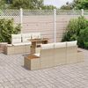 vidaXL Garten Essgruppe mit Kissen mit Kissen 7 pcs Beige und Creme