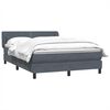 vidaXL Boxspringbett mit Matratze Dunkelgrau 160x220 cm Samt