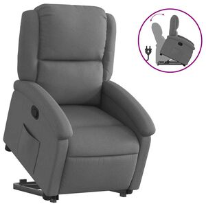 vidaXL Relaxsessel mit Aufstehhilfe Dunkelgrau Stoff