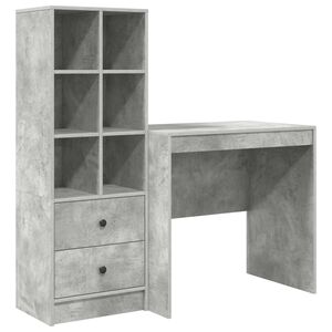 vidaXL Schreibtisch Beton Grau 125,5 x 50 x 127 cm 2 stk.