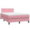 vidaXL Boxspringbett mit Matratze Rosa 120x220 cm Samt