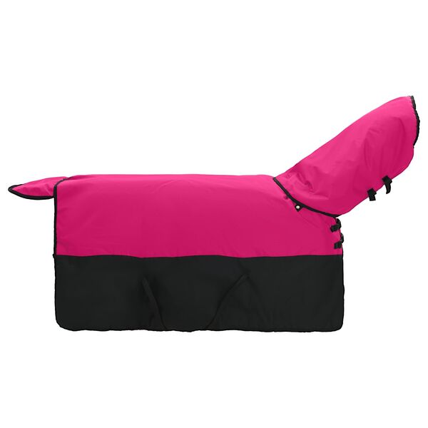 vidaXL Pferdedecke Rosa und Schwarz 95 cm Polyester
