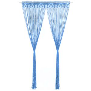 vidaXL Makramee Vorhang Blau 140x240 cm Baumwolle
