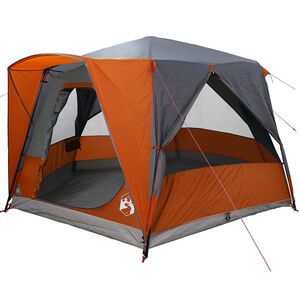 vidaXL Kabinenzelt f&uuml;r 5 Personen Grau und Orange 333 x 317 x 194 cm