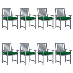 vidaXL Gartenst&uuml;hle mit Kissen 8 Stk. Massivholz Akazie Grau