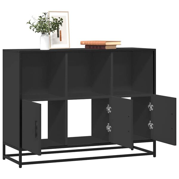 vidaXL Sideboard Schwarz 100x35x76 cm Holzwerkstoff