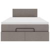 vidaXL Ottomane Bett mit Matratze & LEDs Taupe 120x190 cm Stoff