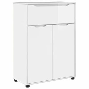 vidaXL Badezimmerschrank mit Regal Hochglanz Wei&szlig; 72,5 x 36,5 x 100 cm