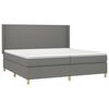 vidaXL Boxspringbett mit Matratze & LED Dunkelgrau 200x200 cm Stoff