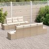 vidaXL Garten-Sofa-Set mit Kissen 8 pcs Beige und Creme Poly-Rattan