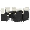 vidaXL Sofa-Tischset mit Kissen mit Kissen 7 pcs Schwarz und Cremewei&szlig;
