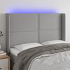vidaXL LED Kopfteil Hellgrau 147x16x118/128 cm Stoff