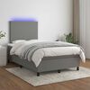 vidaXL Boxspringbett mit Matratze & LED Dunkelgrau 120x190 cm Stoff