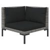 vidaXL 14-tlg. Garten-Lounge-Set mit Kissen Poly Rattan Dunkelgrau