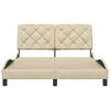 vidaXL Bettgestell ohne Matratze Creme 120x200 cm Stoff