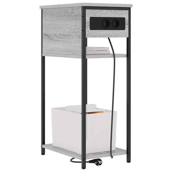 vidaXL Nachttisch Graues Sonoma 41 x 28 x 76 cm Holzwerkstoff