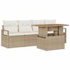 vidaXL Garten-Sofa-Set 5 Stk. Beige Poly Rattan