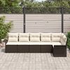 vidaXL Gartensofa-set mit Kissen 6 pcs Braun Poly-Rattan