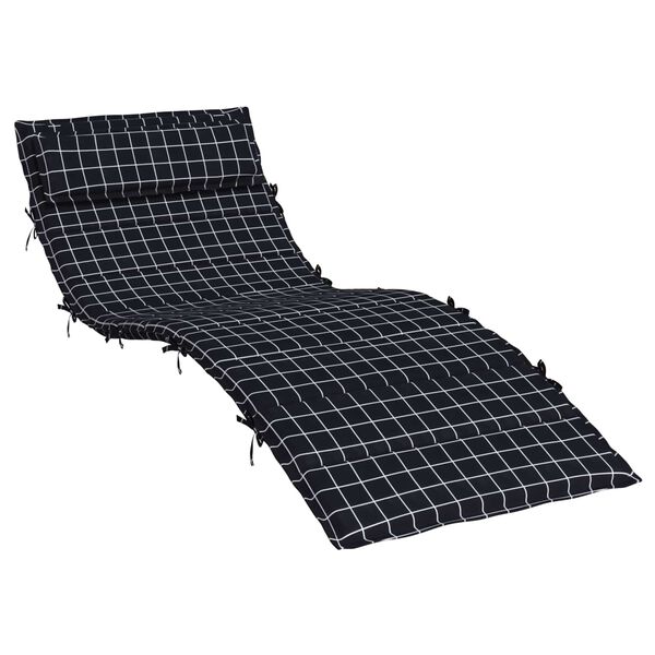 vidaXL Sonnen-Lounger Kissen Schwarz 180 x 60 x 4 cm Oxford-Stoff