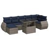vidaXL 8-tlg. Garten-Sofagarnitur mit Kissen Grau Poly Rattan Akazie