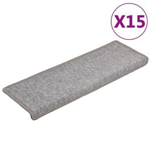 vidaXL Stufenmatten 15 Stk. 65x21x4 cm Hellgrau Rechteckiger Rand