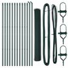 vidaXL Bodenmontierter Sechseckzaun 25 x 1,2 m PVC-beschichteter Stahl