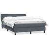 vidaXL Boxspringbett mit Matratze Dunkelgrau 140x220 cm Samt