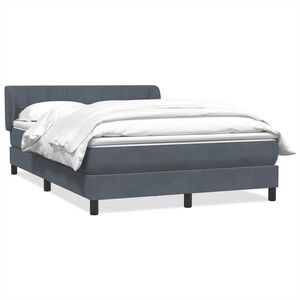 vidaXL Boxspringbett mit Matratze Dunkelgrau 140x220 cm Samt