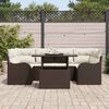 vidaXL Garten-Sofa-Set mit Kissen mit Speicher 7 pcs Braun Poly Rattan