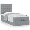 vidaXL Ottoman-Bett mit Matratze Hellgrau 90x190 cm Stoff