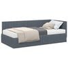 vidaXL Eckbettgestell mit Matratze mit Kopfteil 2 pcs Grau Samt