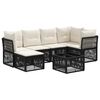 vidaXL Gartensofa-set 7 stk. Schwarz Poly-Rattan