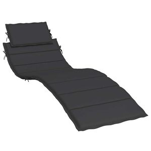vidaXL Sonnenliegen-Auflage Schwarz 186x58x4 cm Oxford-Gewebe