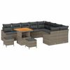 vidaXL Gartensofa-set mit Kissen 12 pcs Grau Poly-Rattan