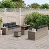 vidaXL Garten-Sofa-Set mit Speicher 9 pcs Grau Poly Rattan