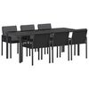 vidaXL Garten Essgruppe 7 stk. Schwarz Poly-Rattan
