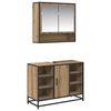 vidaXL Badezimmerm&ouml;bel-Set mit Regal 2 pcs Artisan-Eiche Holzwerkstoff