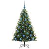 vidaXL K&uuml;nstlicher geflammter Weihnachtsbaum 150 LEDs Gr&uuml;n 150 cm