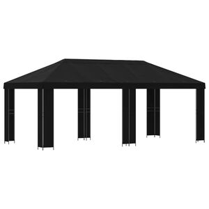 vidaXL Garten Pavillon 6 x 3 m Schwarz Polyester und Stahl 190