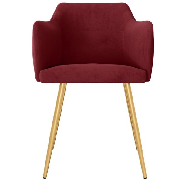 vidaXL Esszimmerst&uuml;hle 2 Stk. Weinrot Samt