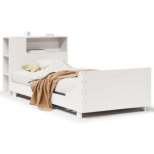 vidaXL Massivholzbett ohne Matratze Wei&szlig; 75x190 cm Kiefernholz