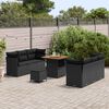 vidaXL Gartensofa-set mit Kissen 9 pcs Schwarz Poly-Rattan