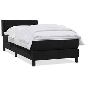 vidaXL Boxspringbett mit Matratze Schwarz 90x210 cm Samt