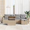 vidaXL Garten-Sofa-Set 6 pcs Beige Poly-Rattan